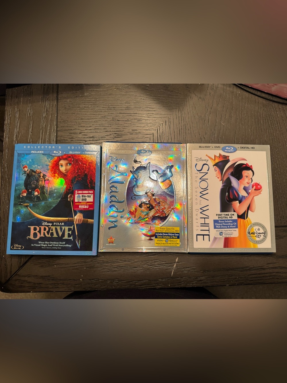 Disney Aladdin, Snow White and Brave Blu-ray